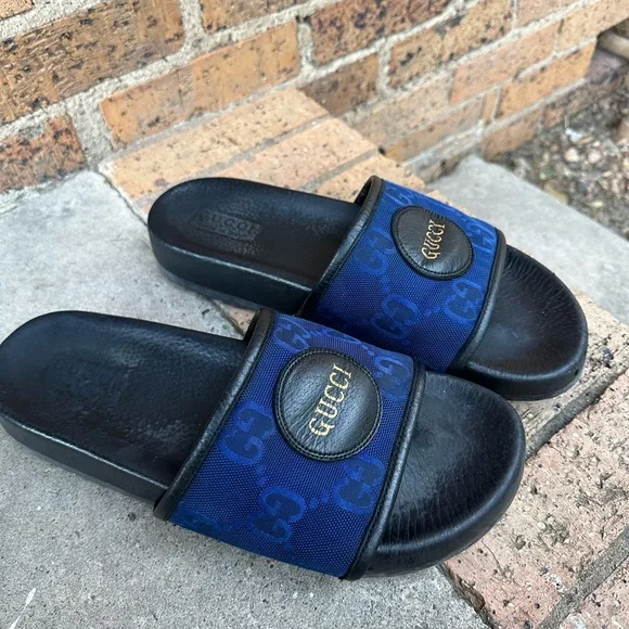 Gucci Shoes Mens Gucci Off The Grid Slides Blue Size Poshmark